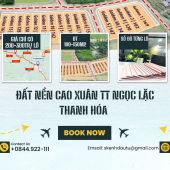 [Hotline: 0844.922.111]-Giá chỉ có 200-300 triệu/lô, khu phân lô đất nền tại Thị Trấn Ngọc Lặc Thanh Hóa-